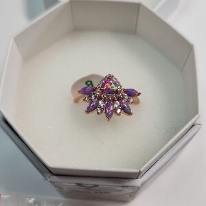 Bomb Party Ring Elegant Purple and Gold Women's Ring Size 8